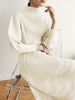 Pleats Batwing Sleeve Pleated Long Dress Korean High Causal Elegant Women Designer Clothing