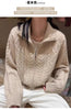 100%cashmere cardigan for women high neck loose and soft sweater for autumn and winter wool knitted sweater thickened coat