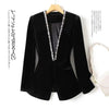 Gold velvet beaded Women Blazer Korean Autumn Long Sleeve Office Work Blazers Lady Jackets Coat Female Tops