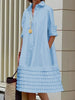 Female Stylish Multi-Layered Lapel Shirts Dress Spring Long Sleeves Urban Casual Midi Dresses For Office Lady