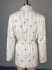 Women Blazer Lace-up Blazer for Women Printed Lapels Ladies Blazer Top Elegance Chic Women Coat
