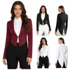 Womens Swallowtail Jacket Lapel Tuxedo Coat Tailcoat Blazer Vintage Outerwear for Nightclub Cocktails Waitress Cosplay Costume
