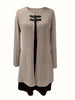 Spring Autumn Women's Solid Long Sleeved Round Neck Dress Elegant Splicing Knitted Long Casual Comfortable Dress For Women