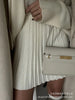 Autumn Solid Color O-neck Sweater Dress Sets Women's Clothing Long Sleeves Fishion Style Loose Knitted Short Skirt Set