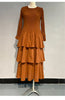 Spring Ruffled Lantern Sleeve Pleated Dress Atmospheric Design Sense Pleated Long Dresses Women's Clothing