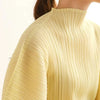 Pleated Half High Collar Batwing Sleeve Women's Dress Chic Elastic Loose Casual Famale Clothes 2DB4324