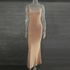 Sexy Mesh See Through Slim Evening Party Dresses Fall Winter Strap Christmas Outfits Glitter Diamond Long Dress for Women