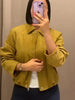 Women Lapel Long Sleeve Jackets Loose Casual Short Faux Suede Yellow Outwear Autumn High Street Chic Coat