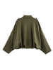 Women Green Suede Jacket Spring Long Sleeve Zipper Oversize Bomber Jackets Chic Female Street Casual Coats