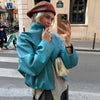 Street Pu Leather Women Jacket Elegant Long Sleeve Zippers Stand Collar Female Outwear Autumn Winter Chic Lady Coat