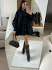 Women's Casual Shirt Button Long Sleeve Denim Dress Loose Pockets Dress