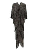 High End Pleated Maxi Dress Women V Neck Batwing Sleeves Stitching Color Tassel Elegant Dresses Ladies Clothes 2DA1641