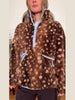 Fleece Women's Jacket Coat Deer Print Half Zip Pullover Jacket Color Block Collar Long Sleeve Cropped Chic Outerwear For Ladies