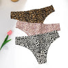 WarmSteps 3Pcs/Set Sexy Leopard Thongs Women's Panties Thongs Female Underwear Seamless Printed Panties Ice Silk Briefs