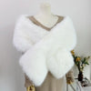 Elegant Faux Fox Fur Shawl Women Scarf Collar Winter Warm Cape Wedding Solid Pashmina Plush Wrap