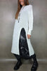 Streetwear Sweater Dress Autumn Clothing Women Full Sleeve O-Neck High Split Long Dresses Female Casual Loose Sweater Robe Femme