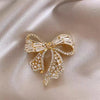 Rhinestone Flowers Imitation Pearl Brooches Women Sparkling Zircon Bowknot Brooch Pin Scarf Coat Suit Accessories Jewelry