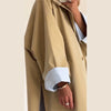 Street Women's Long Trench Coats Loose Stand Collar Single Breasted Full Sleeve Slit Windbreaker Autumn Lady Commute Jacket