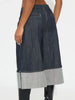 Women's High Waist Wide Leg Rolled Cuffs Cropped Jeans Casual Streetwear Denim Capris Pants Bottoms