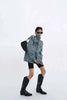 Women's Denim Coat Turtleneck Single Breasted Full Sleeve Patchwork Versatile Jacke Autumn 5R4436