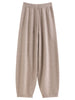 Leisure Loose-fitting High-waisted Drawstring Knit Lantern Pants for Women Winter Style Korean Style