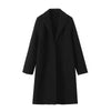 Women Woolen coat Solid Open Stitch Long Trench Coats Vintage V-Neck Full Sleeves Female Chic Lady Outfits
