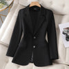 Women Pink Coffee Black Solid Blazer Female Long Sleeve Single Breasted Suit Jacket Coat Ladies Office Blazer Outerwear