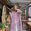 Spring Retro Print Ramie Loose Women Thin Wind Coats Leisure Long Trench Vintage Chinese Style Coat