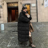 Winter Long Parkas Coat for Women Korean Oversized Stand Collar Cotton-Padded Jacket Windproof Warm Thick Parkas Outerwear