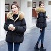Cotton-Padded Jacket Women Winter Heavy Wool Collar Parkas Short Coat Female Thick Warm Down Cotton Overcoat Ladies Top
