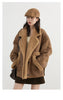 Women Faux Leather Coat Single Breasted Loose Casual Motorcycle Suit Suede Fur Jacket Female Top Autumn Winter