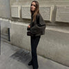 Woolen Women's Jacket Elegant Loose Long Sleeve Turndown Single Breasted Female Overcoat Winter Casual Lady Coat