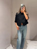 Elegant Solid Crop Blazer Jacket Women Chic Half Sleeves Lapel Loose Short Single Button Coat Lady Daily Street Outerwear