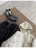 Women Parkas Knitted Hooded Puff Cotton-padded Jacket Fake Two Pieces Loose Warm Thicke Cotton Coat Female Outerwear Overcoat