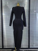 Women Long Sleeve Square Collar Shinning Diamond Bodycon Long Bandage Dress Elegant Evening Party Celebrate Outfit