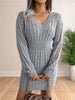 Women Sweater Dresses Cocktail V Neck Knitted Dress Sweater Sheath Dress