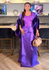 Women Modest Satin Embroidery Bubu Dress For Church Outfits African Traditional Long Loose Square Collar Batwing Sleeve