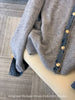 High-Quality Korean Denim Shirt Collar Stitching Fake Two-piece Sweater Women Cardigan Chic Knitted Coat Female Tops