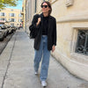 Elegant Women Blazer Coat Turn down Collar Full Sleeve Tassel Solid Thick Warm Jacket Female Spring Office Lady Outwear