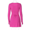 Women Spring Autumn Long Sleeve Knitted Streetwear Bodycon Short Mini Dress Items For Business