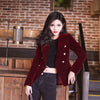 Brand Spring Women Slim Velvet Blazer Jacket Double Breasted Simple Lady Blazers High Grade OL Clothing
