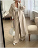 Winter Coat For Women Solid Loose Lapel Double Breasted Trench Vintage Long Sleeve Jackets Warm Thick Woman Coats