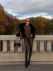 Black Fur Collar Leather Jacket Women Chic Solid Full Sleeves Waist Cinching V-neck Short Coat Lady High Street Outerwear