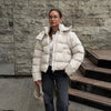 Two Wear Women's Winter Jacket Detachable Sleeve Padded Coat Stand Collar Hooded Puffer Coat Short Padded Coat Padded Vest
