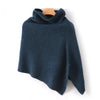 French Retro 100% Pure Wool Shawl Women's Autumn Winter High Neck Thick Warm Cover Knitted Scarf, One-Piece Cape