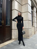 Autumn Winter Women Knitted Long Sleeved Sweater Dress Sexy Slim Fit Striped High elasticity Female Vestidos Sweater Out
