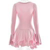 Sexy Black White Patchwork Ruffles Short Dress Women's Long Flare Sleeve Lace-up Evening Party Mini Dresses Female Blue Pink Red