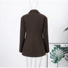 Chic Solid Women's Woolen Coat Lapel Double-Breasted Full Sleeve Waist-Closed Lady Coats Spring Female Streetwear
