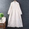 Spring Women Japanese Small Fresh Lace Collar Embroidery Solid Color Dress