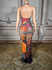 Sexy Sparkly Rhinestones Long Dress Women Mesh Party Celebrate Birthday Gown Photo Shoot Wear Performance Stage Costume